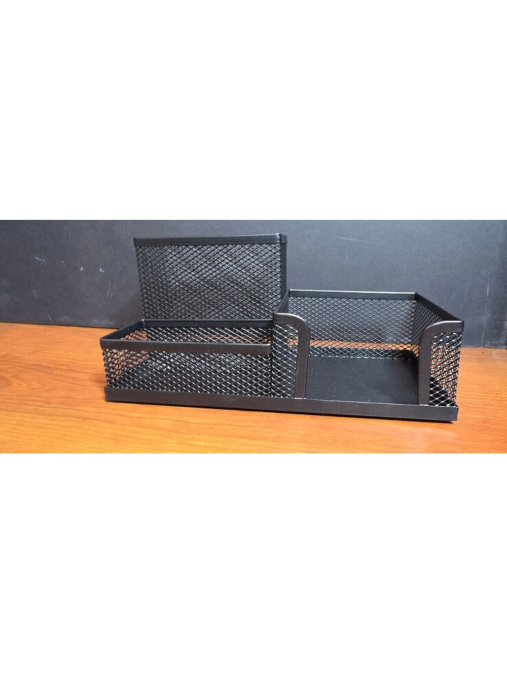 NEW Metal Mesh Black Desk Organizer